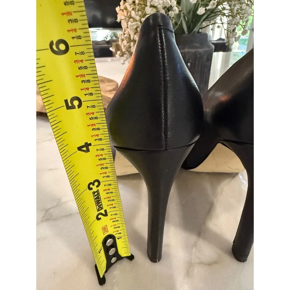 Banana Republic Womens Black Suede Leather Mixed Media Pointed Toe Pumps 7
